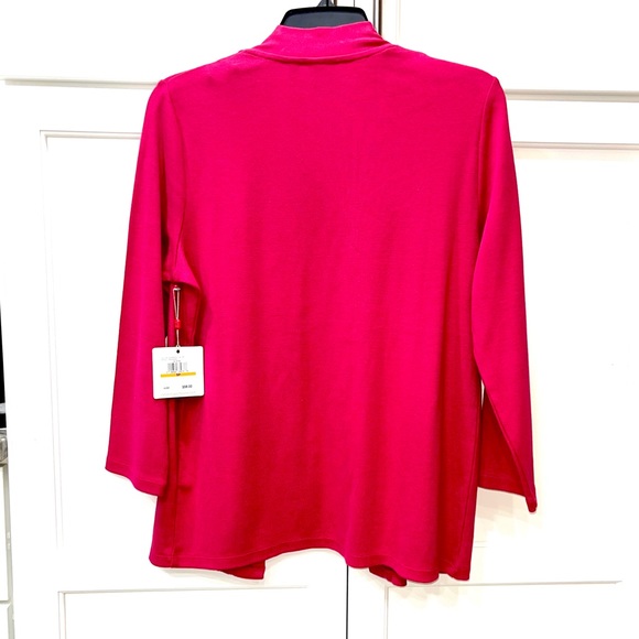 Sweater Raspberry Pink Rafaella with Studs Top Small Petite - Picture 4 of 9